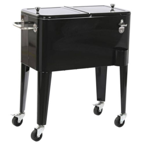 Nevera con Ruedas de 56 Litros de Acero Negro MB-200846