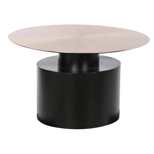 Mesa Auxiliar de Hierro Color Negro y Dorado MB-205297