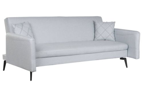 Sofá Cama 3 Plazas Tapizado en Poliéster Azul Celeste MB-211264
