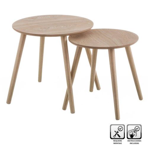 Set de 2 Mesas Auxiliares de MDF 123478