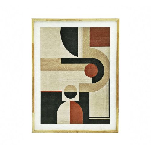 Cuadro Abstracto Geométrico de Madera Multicolor 60-140