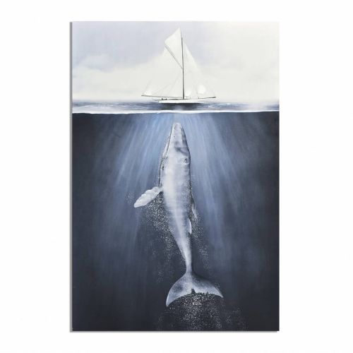 Cuadro al Óleo Ballena y Barco 81-447