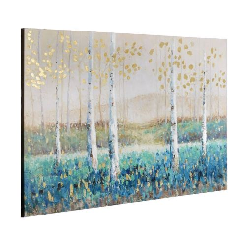 Cuadro Impreso en lienzo con un 50% de pintura al óleo Paisaje de Bosque de Chopos 81-435