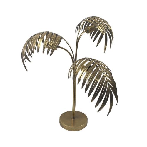 Lámpara de Mesa con Hojas de Palmera Doradas 38-284