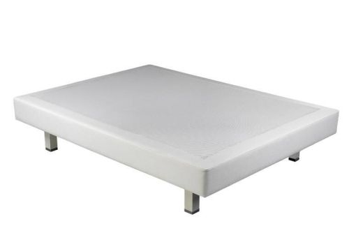 Canapé de Muelles tapizado en polipiel 90x190 cm Blanco 3D transpirable ERGOBOX PREMIUM