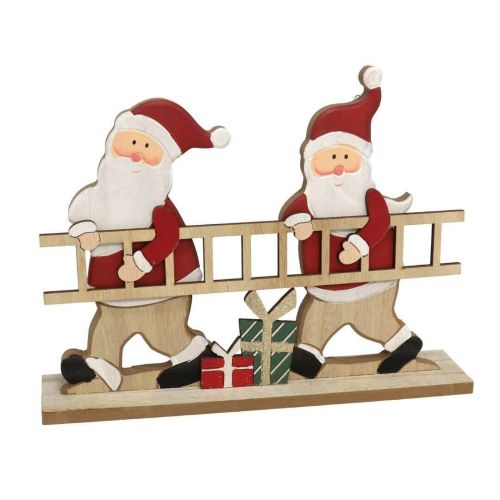 Figuras de Santa Claus con Escalera de Madera