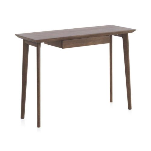 Consola con cajón de madera maciza de acacia acabado natural GABAR 10840