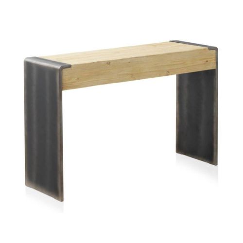 Consola de madera maciza chapada en abeto natural GABAR 10931