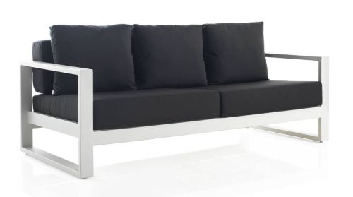 Sofá de jardín 2501 BIANCO en aluminio blanco con cojines GABAR OUT 195x90x61