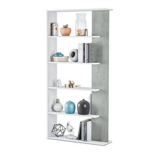 Estantería ALIDA de 5 estantes color blanco artik y cemento 0L2252A