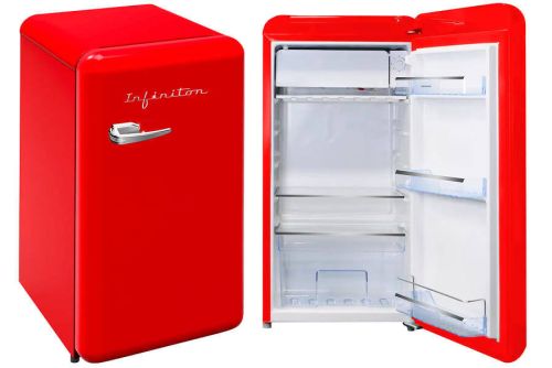 Frigorífico 1 puerta infiniton rojo vintage clase f 90l fgv158