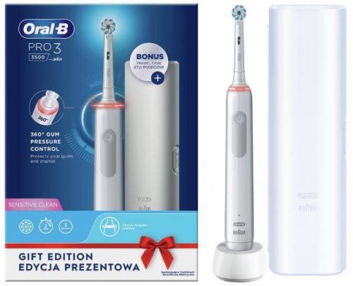 CEPILLO BRAUN ORAL B PRO 3 3500 BLANCO + ESTUCHE PRO33500WH