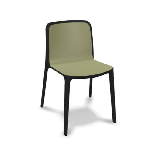 Silla de Polipropileno de Color Verde Oliva y Patas Negras BIKA SBK40