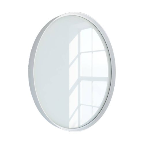 Espejo de Baño Metálico color Blanco Forma Redonda 60 cm