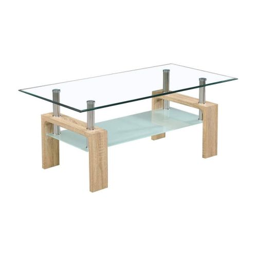 Mesa de Centro de Cristal con Bandeja Inferior SAMA