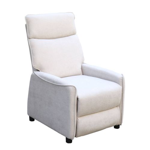 Sillón Relax Manual Tapizado en Tela Beige COMAN