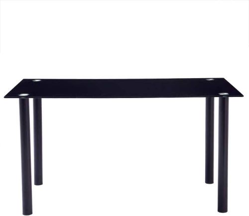 Mesa de Comedor Cristal-Metal Negra LIDER MBLCRSDT170P1A