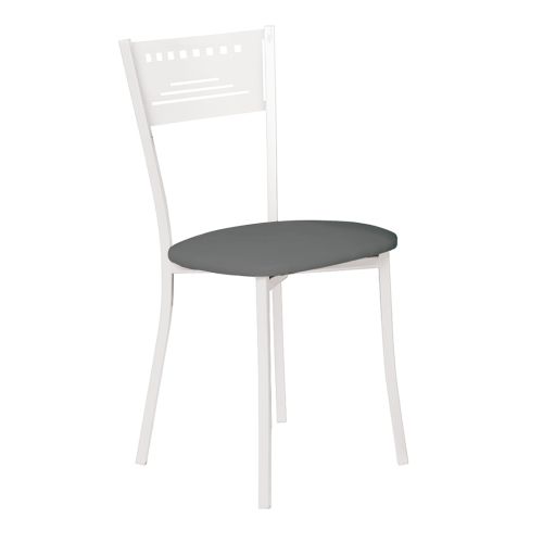 Silla de Cocina Blanca con Asiento Tapizado 897/BL