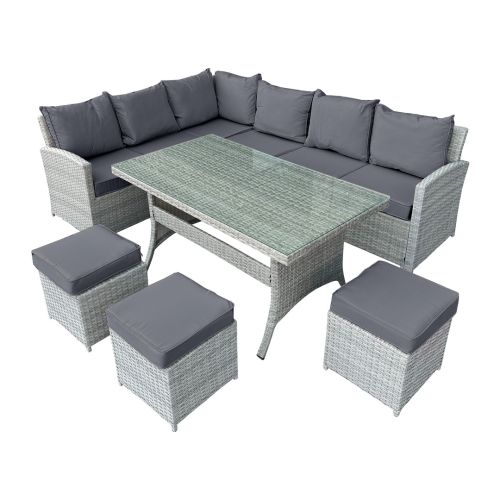 Conjunto de Jardín de Acero-Ratán Sintético CONTOI JH-023