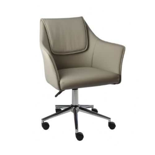 Silla de Oficina Gris con Asiento y Respaldo en PU y Ruedas Metálicas MB-222427