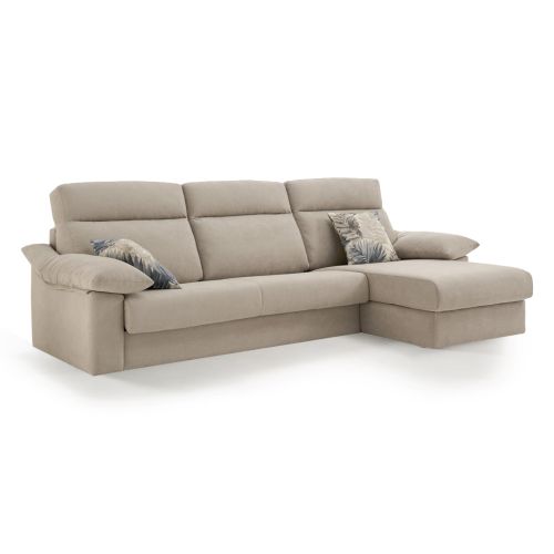 Sofá Cama Italiano con Chaise Longue y Arcón IRATI