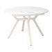 Mesa de Comedor Extensible Redonda 120 cm Marfil con Tablero Porcelánico ROSS