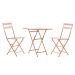 Conjunto de Balcón de Metal con Mesa más 2 sillas plegables en coral MB-177412