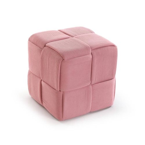 Puf Cuadrado Algodón-MDF Rosa CORDUROY 22670004