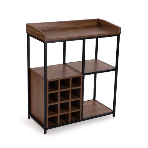 Mueble Botellero para 12 Botellas MDF y Metal 21300095