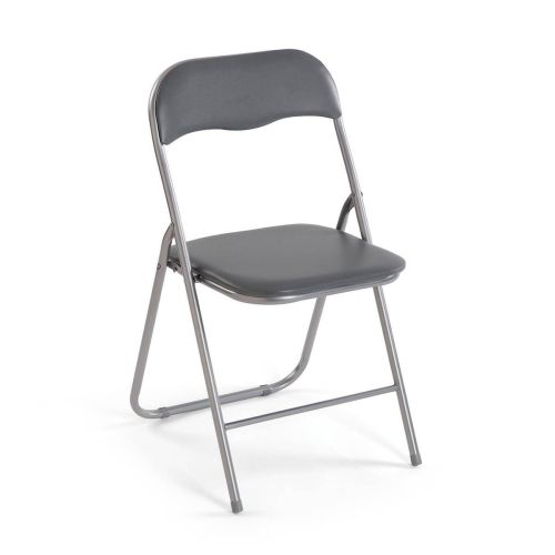 Silla Plegable Tapizada en Metal Gris Oscuro TORA 22930007