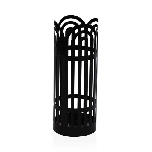 Paragüero Metálico Arco Redondo Negro con Bandeja de PVC 21700269