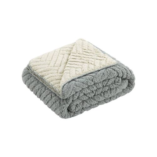 Manta Sofá Reversible MANTEROL Trigo Océano 140x160 ZIGZAG