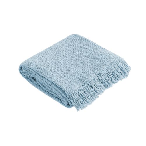 Manta Plaid de Algodón en Azul Hielo FAUSTO