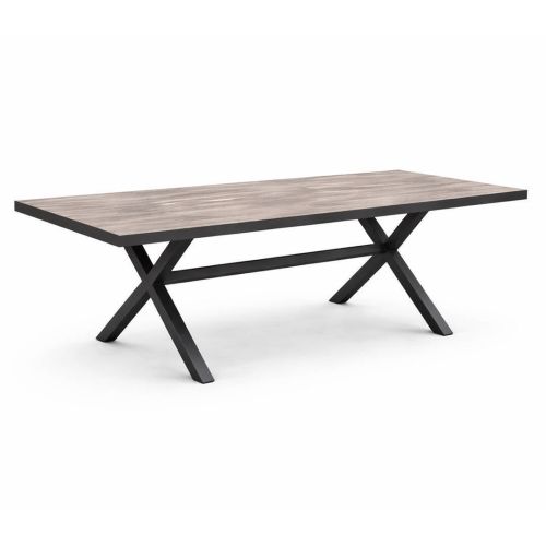 Mesa de Jardín Antracita Cerámica Imitación Madera GALICIA