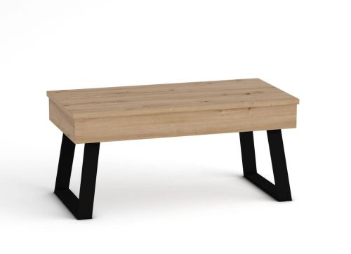 Mesa de Centro Elevable 100x50 cm con Patas Metálicas Trapecio M804