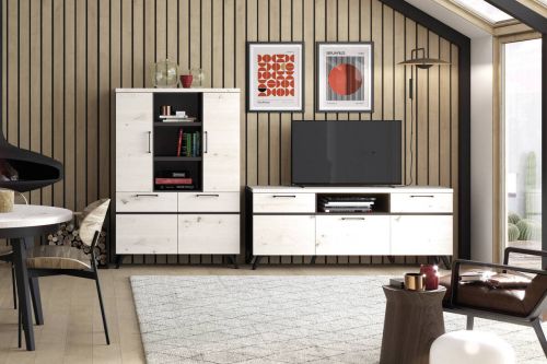 Composición de Salón 260 cm Acabado en Ébano y Albian OTTO 102