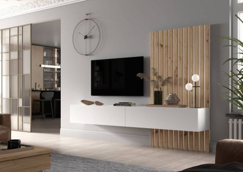 Composición de Salón 240 cm Acabado en Blanco y Artisan BLOCK.2 411