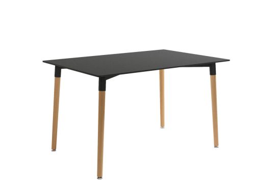 Mesa de comedor Fija con Patas de Madera y Sobre de MDF Lacado CARIBE 160 cm