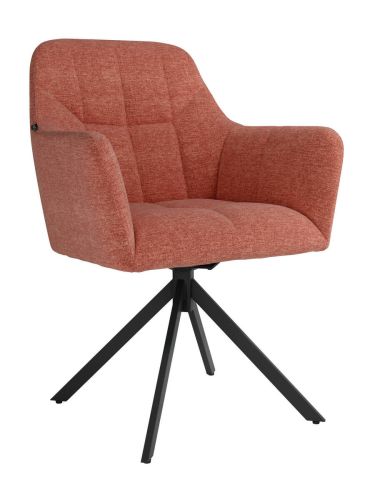 Silla Giratoria de 180° con Respaldo y Asiento Tapizados y Patas de Metal BÉRGAMO