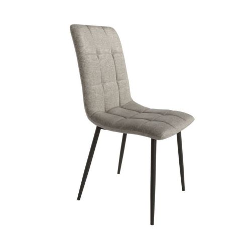 Silla de Comedor Tapizada en Gris con Patas Metálicas LISBOA CG1116GS
