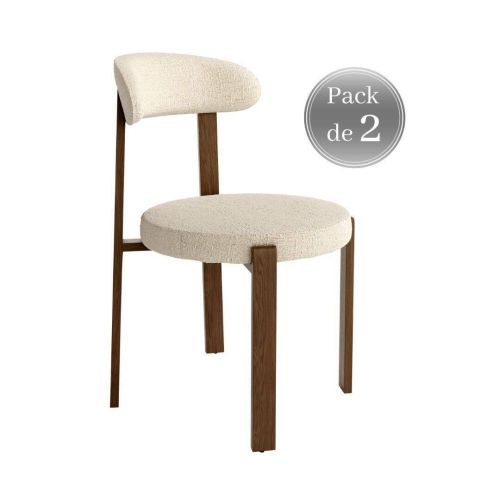 Juego de 2 Sillas de Comedor Tapizada Champán CASPER CG2282CH