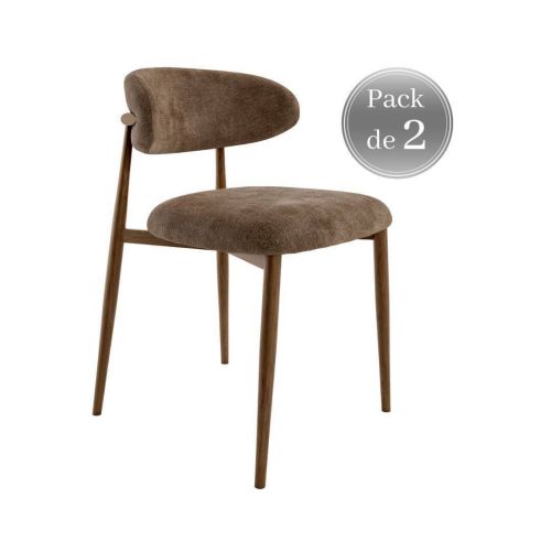 Juego de 2 Sillas de Comedor Tapizada con Estructura Metal PEREIRA
