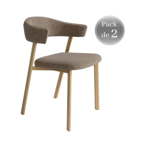 Juego de 2 Sillas de Comedor Tapizada con Patas Metal ARICA