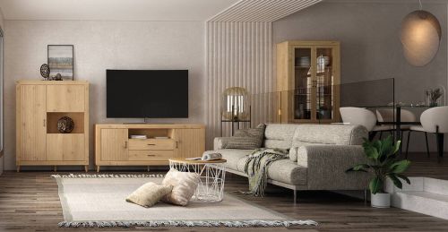 Composición de Salón MOON EVO en roble Nº 6