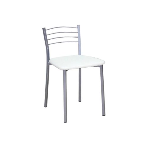 Taburete de Cocina con Estructura Metálica y Polipiel Blanco 10