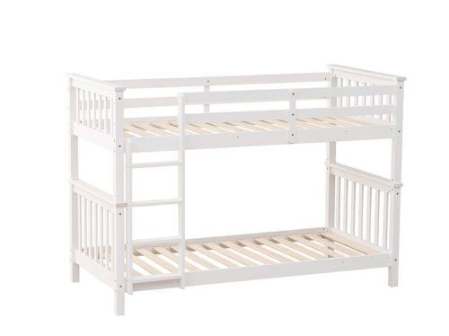 Litera de Madera Maciza Convertible Blanca CAMILA