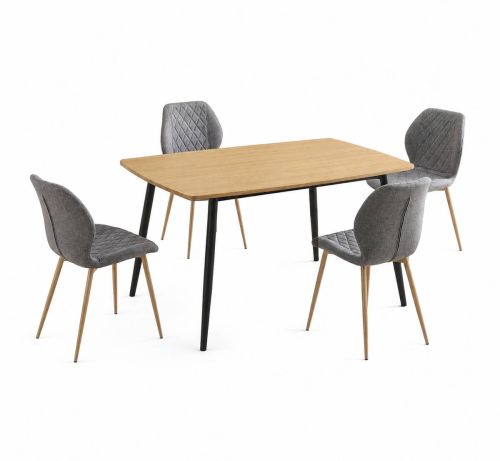Conjunto de Comedor Mesa Fija y 4 Sillas HUDSON SELMA