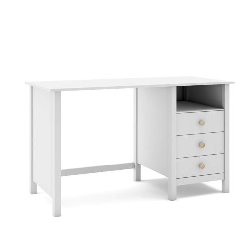 Escritorio de Madera Color Blanco con Cajones MAX
