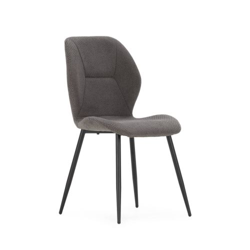Silla de Comedor Tapizada en Tela con Patas de Metal KATIA