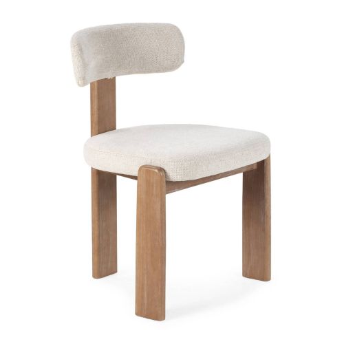 Silla de Comedor Tapizada con Patas Madera Roble Lavado NADIA 19482